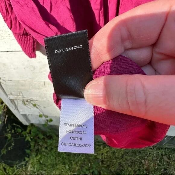 Torrid dark pick peasant blouse smocked balloon Bohemian Whimsigoth Plus size - Picture 6 of 9